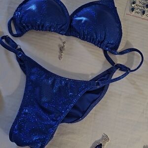 Fit ModelShimmering Blue Bikini Set